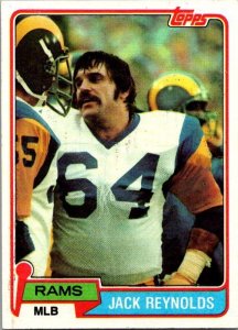 1981 Topps Football Card Jack Reynolds Los Angeles Rams sk60422
