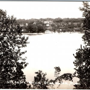 c1940s Stillwater, Minn RPPC St. Croix River Birds Eye Real Photo Postcard A114