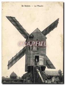 Old Postcard In Beauce windmill