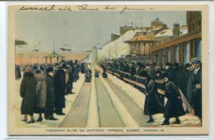 Toboggan Slide Dufferin Terrace Quebec City Canada postcard