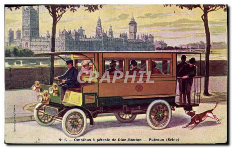 Postcard Old oil has Omnibus de Dion Bouton Puteaux Dog London London