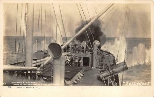 RPPC MILITARY SHIP TORPEDO UNDERWOOD / MOSER REAL PHOTO POSTCARD (c. 1919)