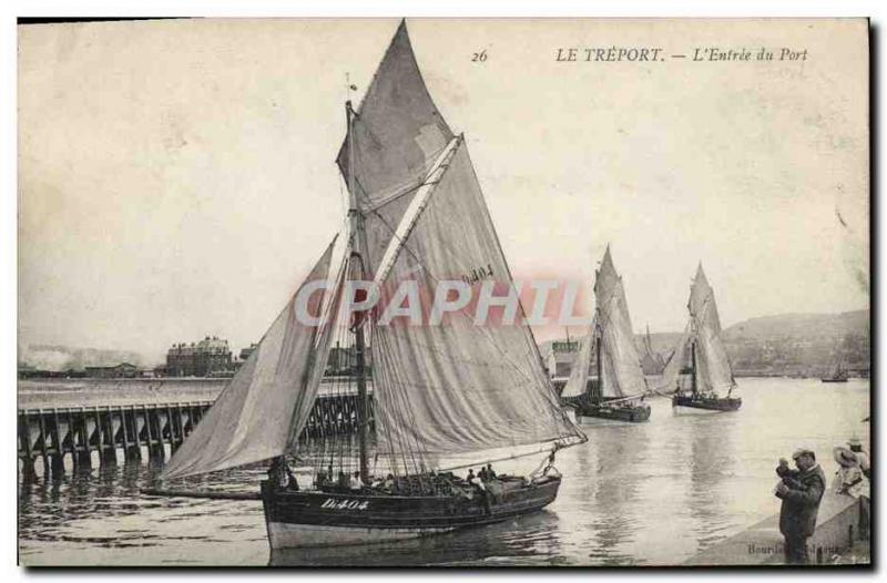 Postcard Old fishing boat Treport L & # 39entree port