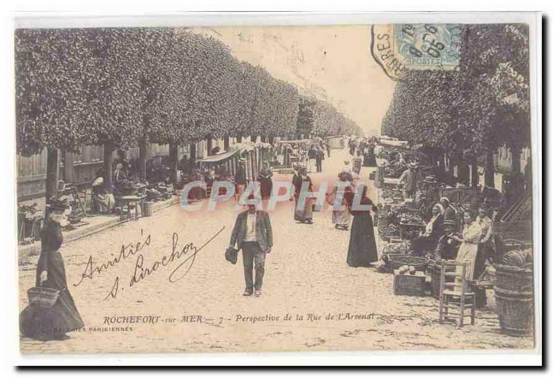 Rochefort sur Mer Old Postcard Perspective of the street & # 39arsenal TOP (p...