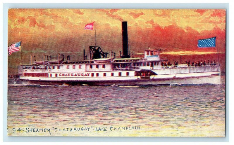 Steamer Chateaugay Lake Champlain S.R. Stoddard Albany New York NY Postcard 