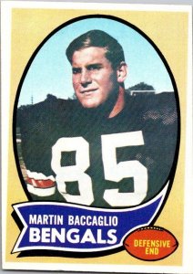 1970 Topps Football Card Martin Baccaglio Cincinnati Bengals sk21522