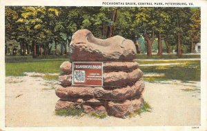 PETERSBURG, VA Virginia   POCAHONTAS BASIN~Central Park   1937 Linen Postcard