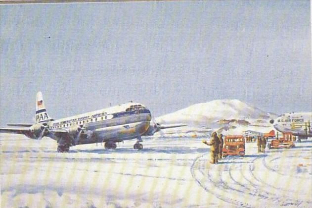 Pan American Airways Boeing B-377 Clipper America At McMurdo Sound Antarctica...