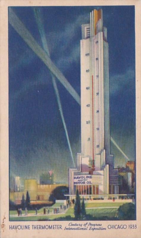 Chicago World's Fair 1933 Havoline Thermometer