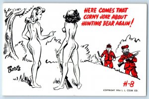 Humor Nude Girls Here Come That Cory Joke About Hunting Bear Again Postcard
