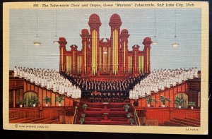 Vintage Postcard 1938 The Tabernacle Choir & Organ, Salt Lake City, Utah