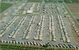 Alamo Texas Alamo Palms Mobile & Travel Trailer Park Aerial c1979 Postcard G14