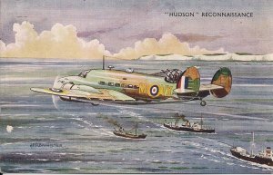 WWII British RAF Lockheed Hudson Reconnaissance Airplane Ships, Artist Bannister