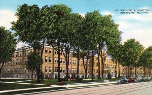 Vintage Postcard 1953 St. Anthony's Hospital Medical Building Rockford Illinois