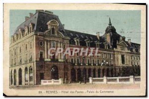 Postcard Old Rennes Hotel des Postes Palais du Commerce