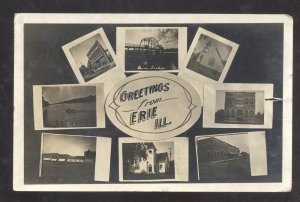 RPPC ILLINOIS DOWNTOWN MULTI VIEW CHURCH SCHOOL REAL PHOTO POSTCARD 1910