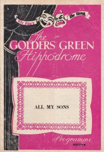 All My Sons Arthur Miller Drama Golders Green Theatre Programme