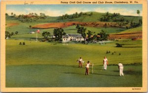 Postcard WV Clarksburg - Croft Golf Course and Club House