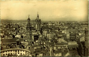 RPPC Aerial View Valencia Spain Real Photo Postcard