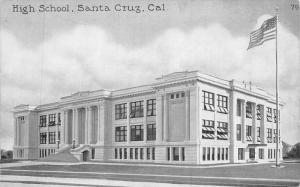SANTA CRUZ, CA California    HIGH SCHOOL    c1910's Black & White Postcard