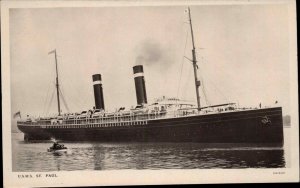USMS Steamer Steamship St Paul Real Photo RPPC Vintage Postcard