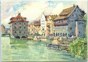 Postcard - Rathaus und Rüden - Zürich, Switzerland