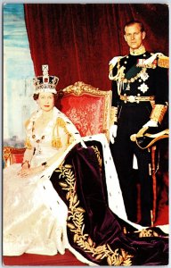 VINTAGE POSTCARD LATE QUEEN ELIZABETH II AND PRINCE PHILLIP DUKE OF EDINBURGH