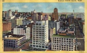 Business District - Seattle, Washington WA Postcard