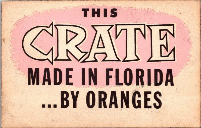 Florida This Crate In Florida By Oranges Peel Off Card