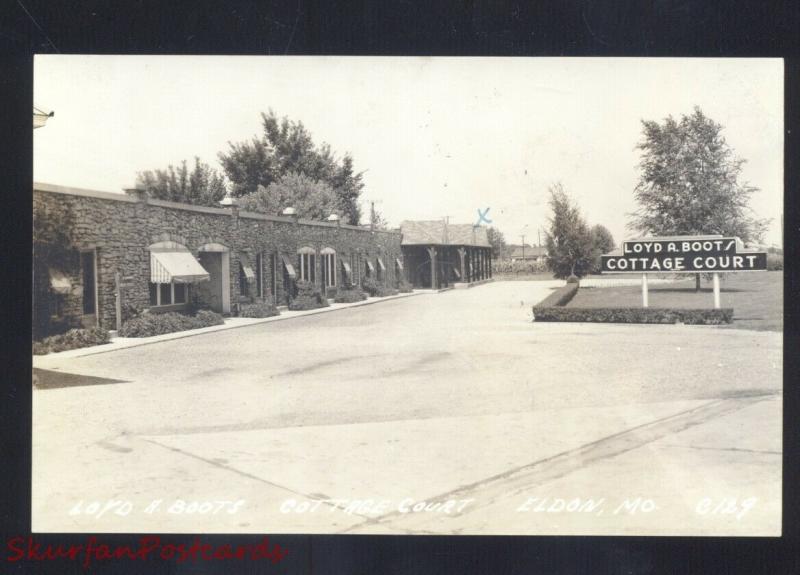 RPPC LOYD A BOOTS COTTAGE COURT MOTEL VINTAGE ADVERTISING REAL PHOTO POSTCARD