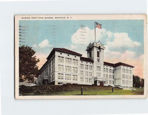 Postcard Masten Park High School Buffalo New York USA