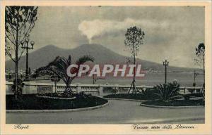 Old Postcard Napoli Vesuvio visto-dolla Litoranea