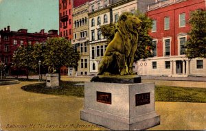 Maryland Baltimore Mount Vernon Place The Barye Lion 1913