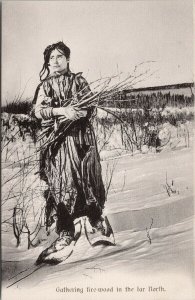 Indigenous Woman Gathering Firewood in Far North Unused Chapman Postcard G27