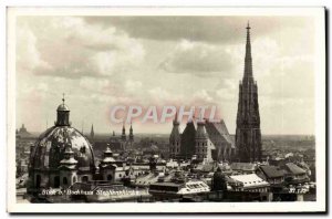 Modern Postcard Blick Hochhaus Stephanskioche Wien