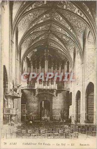 Postcard Old Albi Cathedral Ste Cecile The Nave Organ