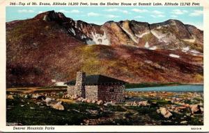 Colorado Denver Mountain Parks Top Of Mt Evans From Shelter House At Summit L...