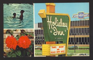 Flint, Michigan/MI Postcard, Holiday Inn, State Highway 121 & US 23