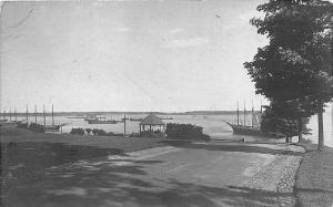 Portland ME Fort Allen Park Four Masted Ships Band Stand Real Photo Postcard