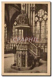 Old Postcard Strasbourg pulpit