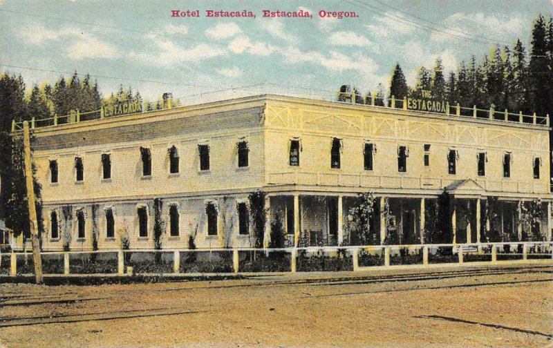 HOTEL ESTACADA Estacada, Oregon ca 1910s Vintage Postcard