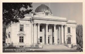 A68/ Reno Nevada Nv Real Photo RPPC Postcard c1940s Washoe County Court House 2