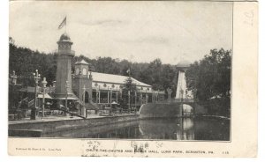 Postcard Chute the Chutes Dance Hall Luna Park Scranton PA 1906