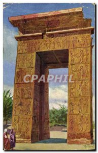 Postcard Ancient Egypt Karnak Egypt Pylon near the temple Chunsu