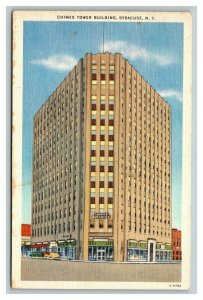 Vintage 1947 Postcard Chimes Panoramic View Tower Building Syracuse New York