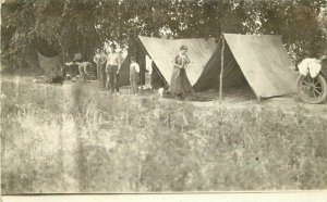 C-1910 Tent Camp Outdoor Life RPPC Photo Postcard 21-11603