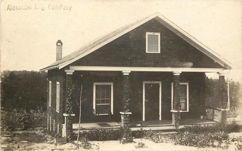 1910s RPPC Postcard Small Bungalow House Alexander Mfg Co. Unknown US Location