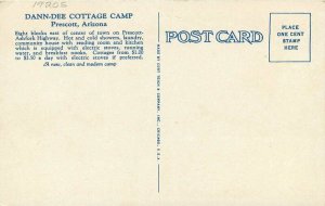 Dan-Dee Cottage Camp Prescott Arizona Teich 1920s Postcard 10959