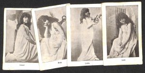 Allegory hope, love, faith vintage postcards set 1903 Netherlands 