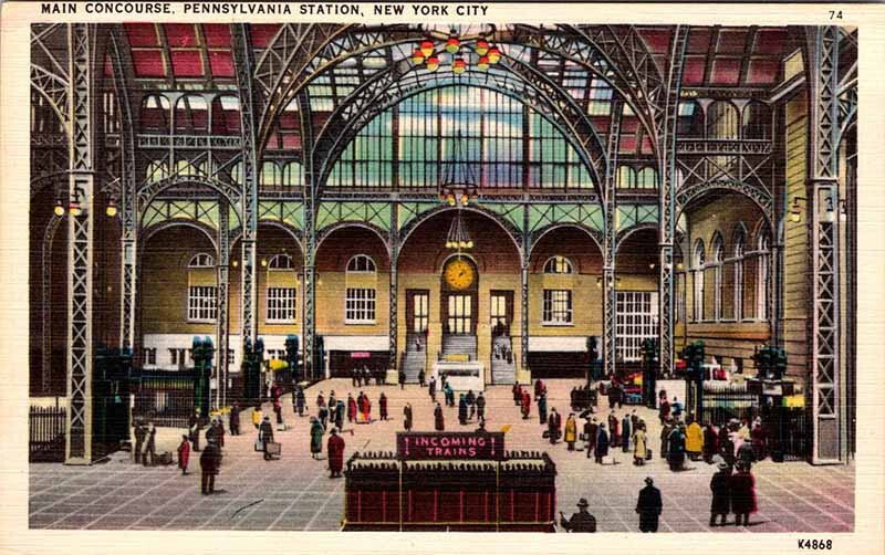 Postcard TRAIN STATION SCENE New York City New York NY AN8470